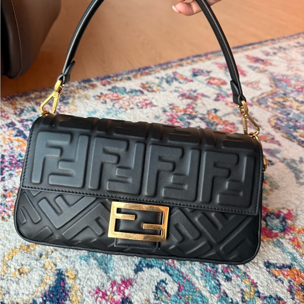 Fendi emboss nappa baguette bag